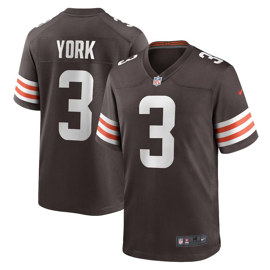 Men Cleveland Browns 3 Cade York Nike Brown Game Player NFL Jersey